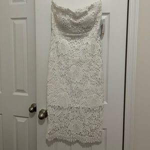 White Lace Midi Dress